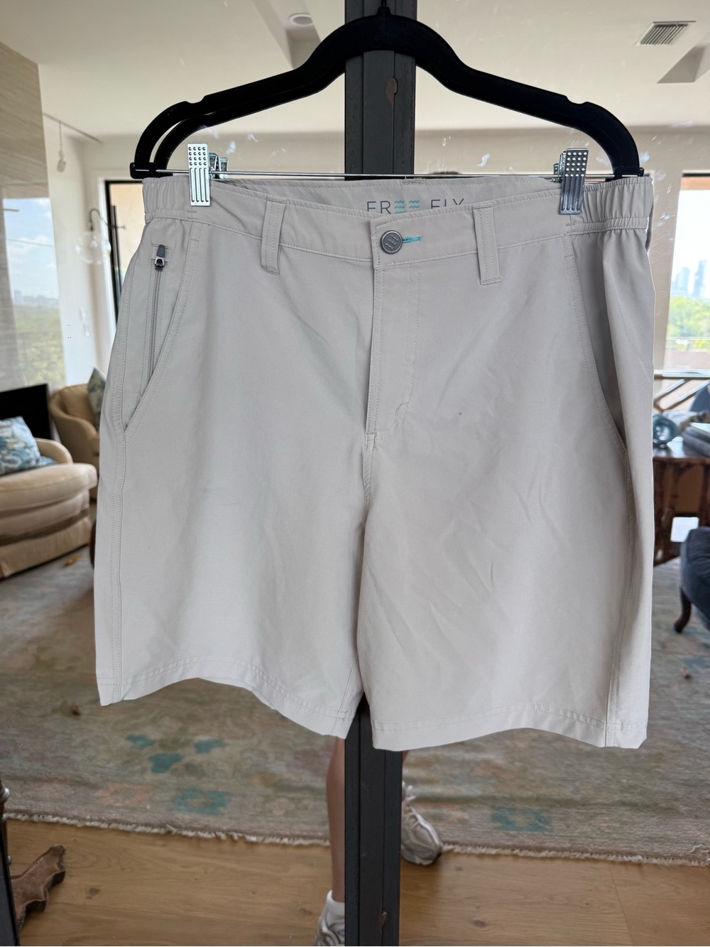 Free Fly Apparel Men’s Light Beige Flat Front Shorts